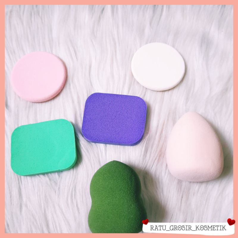 SPONGE MAKE UP 1 SET ISI 6 PCS/SPONS BEDAK &amp; FOUNDATION/BEAUTY BLENDER S-6