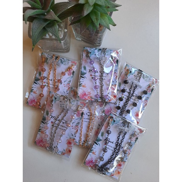 COD Konektor masker elastis/ Tali masker hijab/ strap masker 2in1 rantai/ Rantai masker hijab/ Kalung masker rantai kristal ceko/ crystal mask strap premium