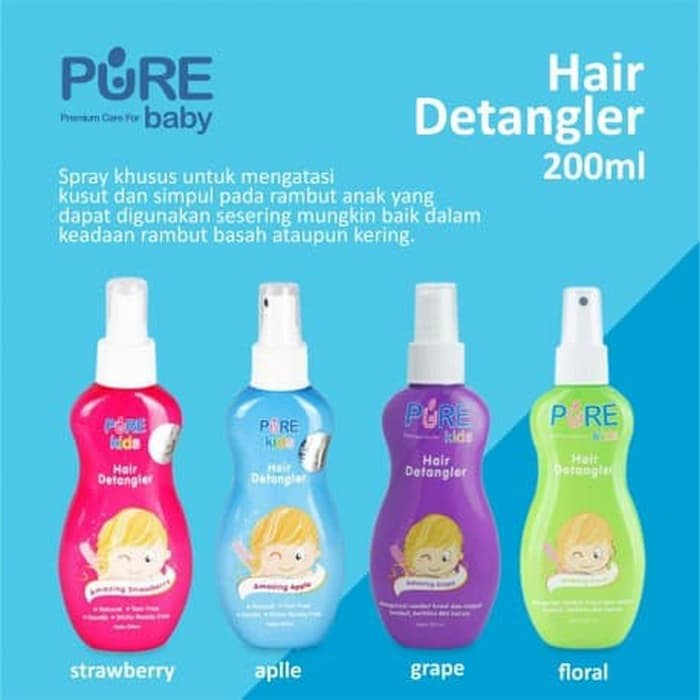 Pure Kids Hair Detangler Spray / Vitamin Rambut Anak - 200ml (Tersedia varian aroma)