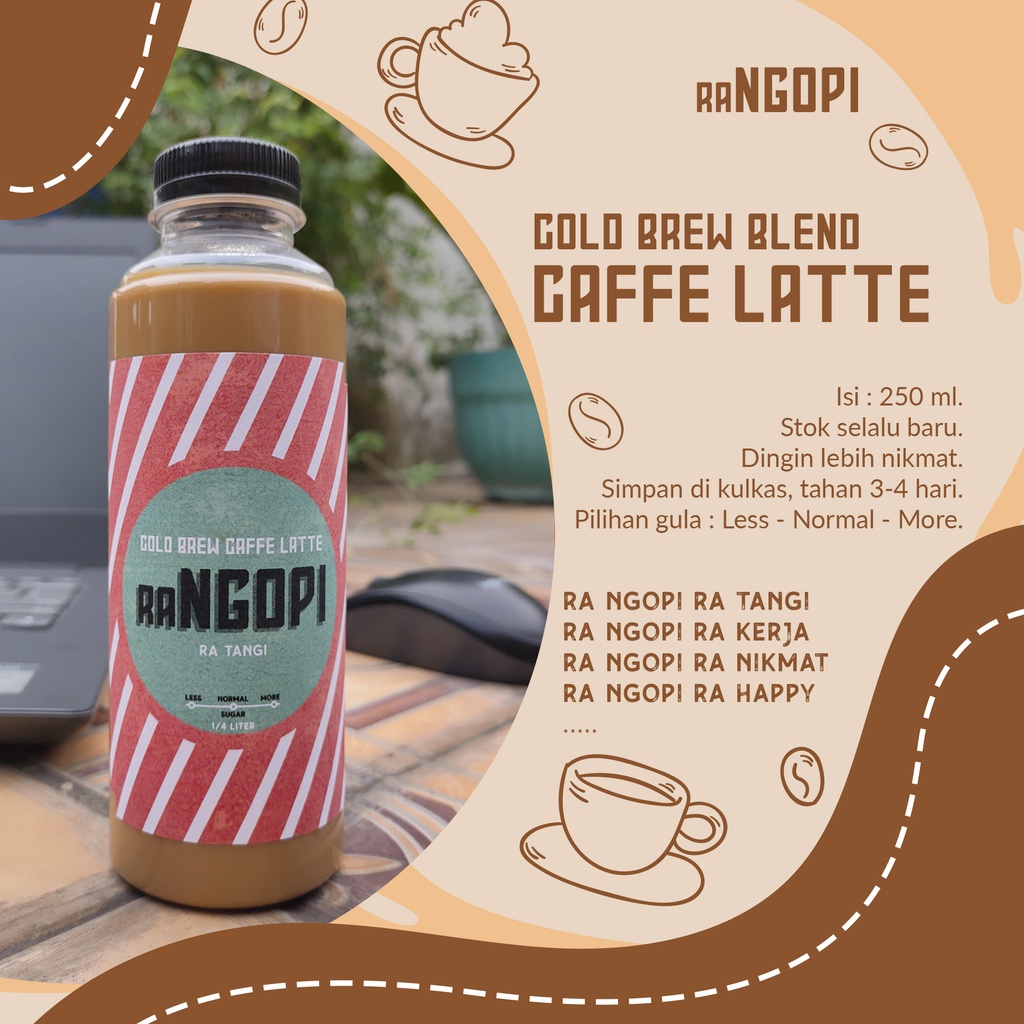 Jual Cold Brew Blend Caffe Latte Susu Kopi Gula Aren Botol Milk