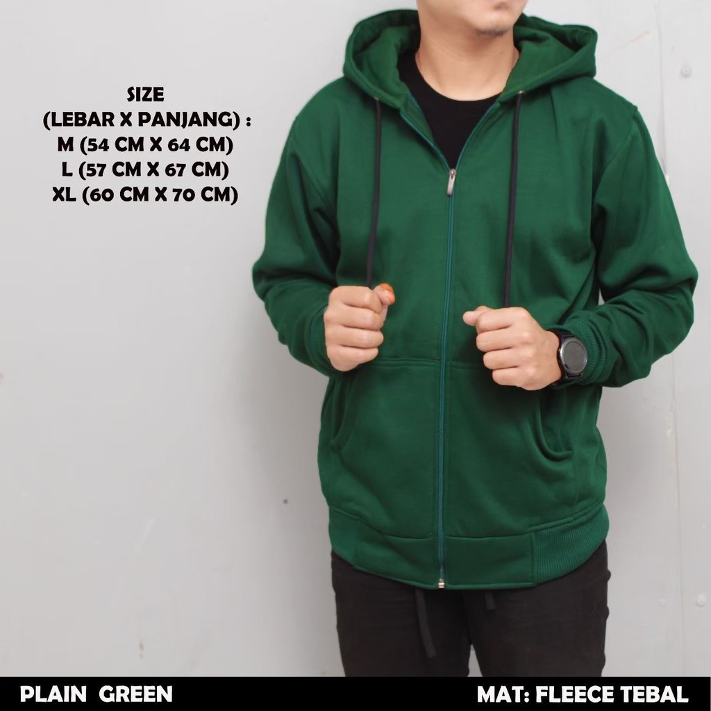 Jaket polos Ukuran M, L, XL, XXL  Pria Wanita dengan zipper Ritsleting Hoodie Sweater