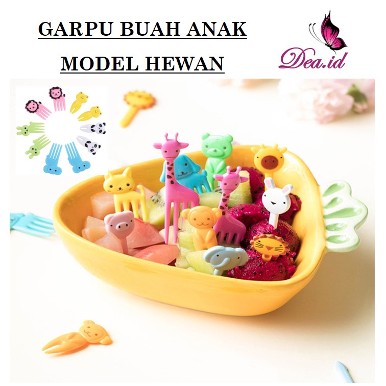 [DEASHOP] GARPU BUAH BERBAGAI KARAKTER / DESSERT FORK ANIMAL / GARPU ANAK / HIASAN BEKAL MAKAN ANAK / TUSUKAN BENTO BUAH ANAK / CHILDREN FRUIT FORK DECORATION DESSERT TOOTHPICKS