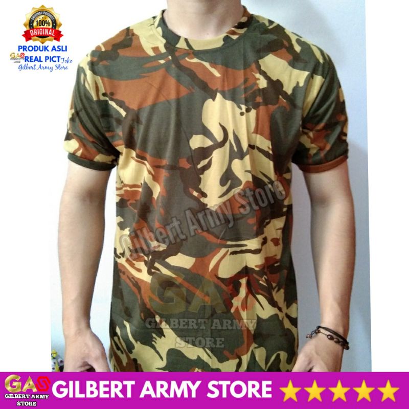 GILBERT ARMY STORE Kaos Loreng Jumbo L,XL dan XXL Motif Camo Tni Libanon Terbaru Oblong Daleman Lengan Pendek