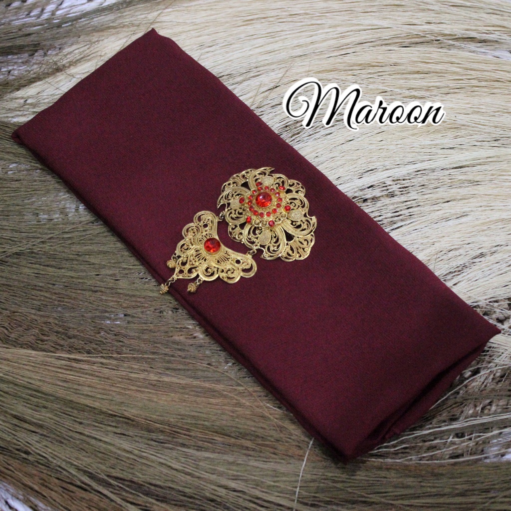Selendang Sifon Hycon | Selendang Bali | Senteng-Maroon