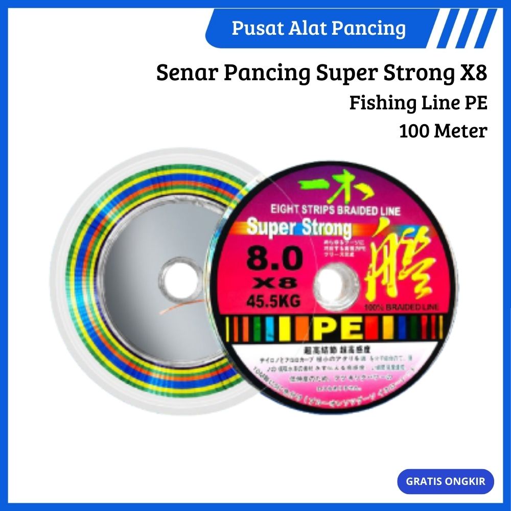 Senar Pancing Fishing X8 Tali Pancingan 100M Premium PE Fishing Line X8 Strength 3.10kg-18.6kg Senar Pancing Premium Braided Fishing