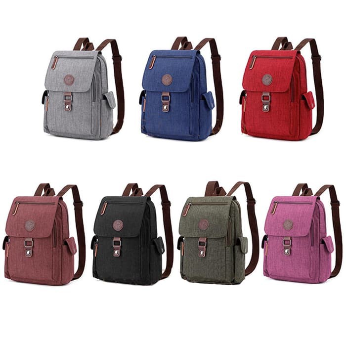 Tas Ransel Pria backpack tas Wanita Tas ipad  tas kanvas Trz06  bagus - Hijau Tua barang berkualitas