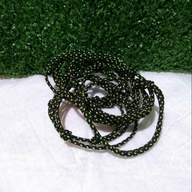 Gelang prusik hitam bintik ijo neon