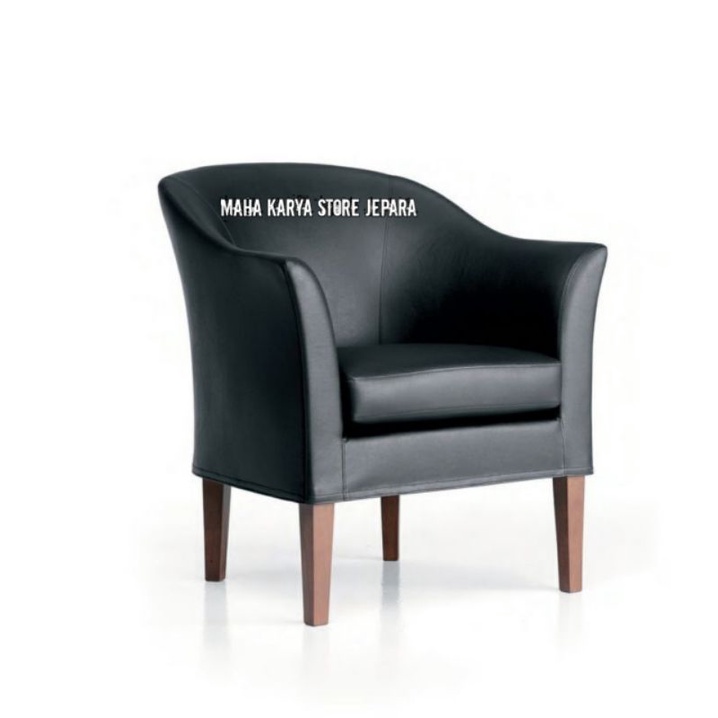 kursi tamu kursi teras sofa tamu single kulit sintetis polosan