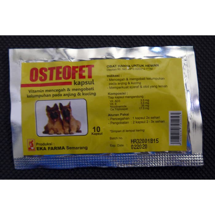 Vitamin Anjing & Kucing Eka Farma Osteofet 10caps