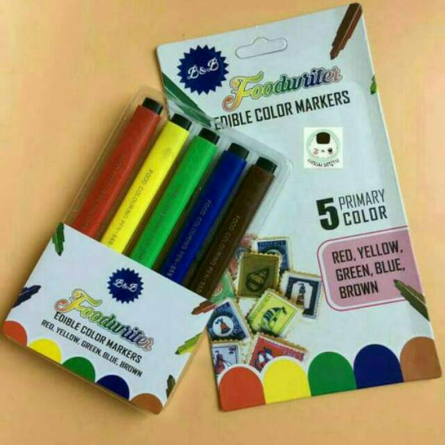 

Edible Pen Warna Set isi 5 Alat Hias Kue
