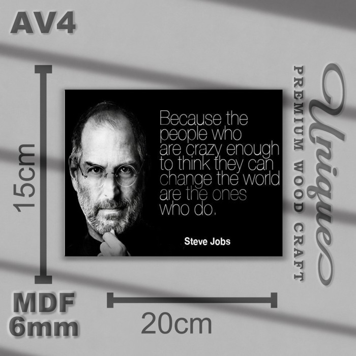 PREMIUM Poster Kayu Quotes Steve Jobs / Hiasan Dinding Motivasi Steven