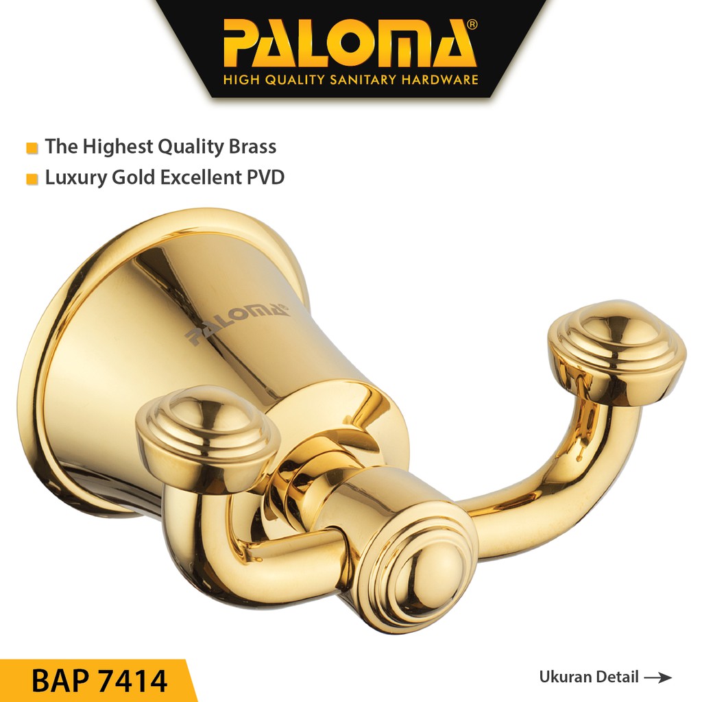 PALOMA BAP 7414 Kapstok Gantungan Baju Handuk Rak Hanger Mandi 2 Kait