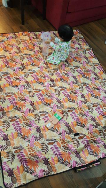 Tikar Lipat Orlin Original Untuk Piknik Ukuran Standart 200x150 Cm Motif Bunga