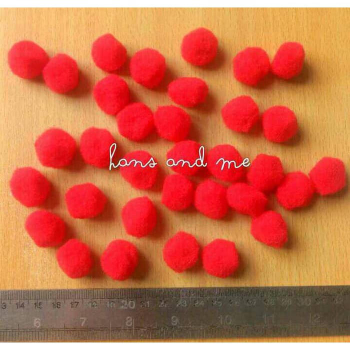 

Original Pompom Pom Pom Merah Prakarya New