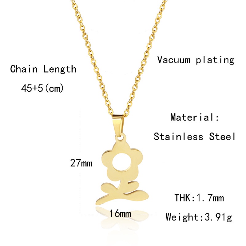 Jepang gaya hip hop baja tahan karat baik melempar bunga liontin titanium steel hollow bunga kecil k