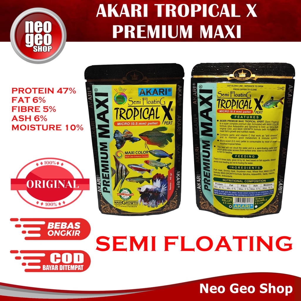 AKARI TROPICAL X PREMIUM MAXI Pelet Makanan Pakan Ikan