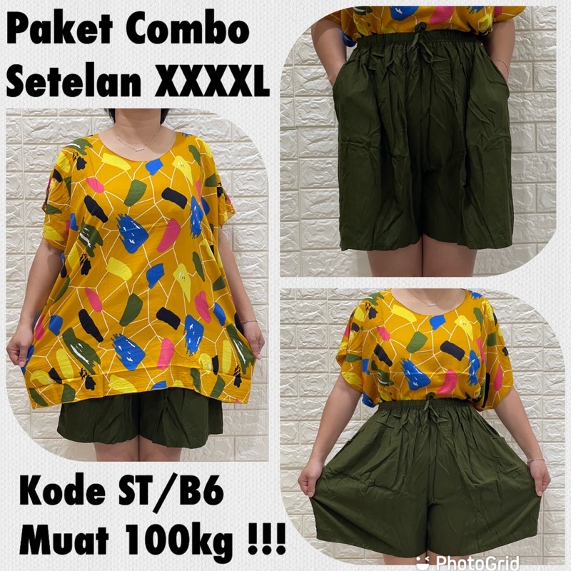 PROMO PAKET COMBO!! SETELAN SUPER JUMBO FIT TO 4XL MUAT ATAS 100kg !!!