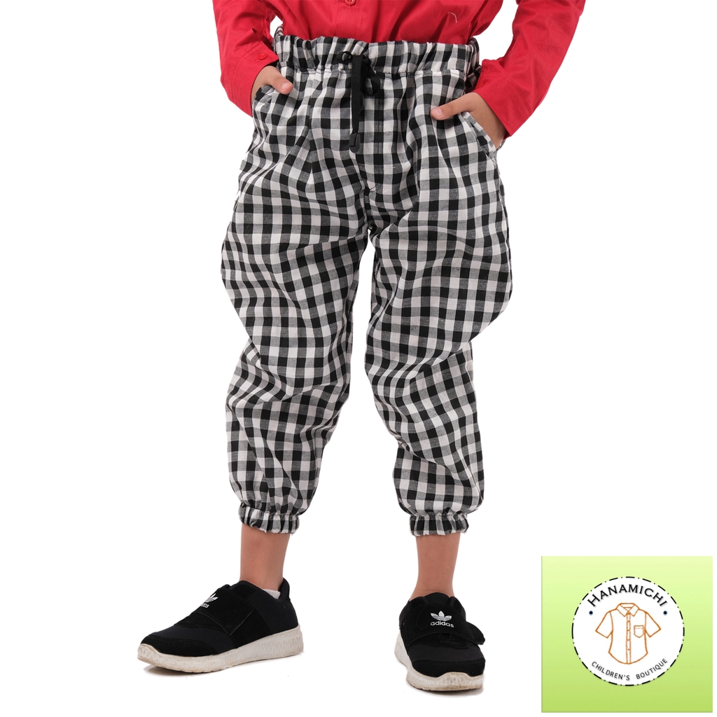 Hanamichi ARYS Celana Joger / Jogger Panjang Anak Motif Kotak