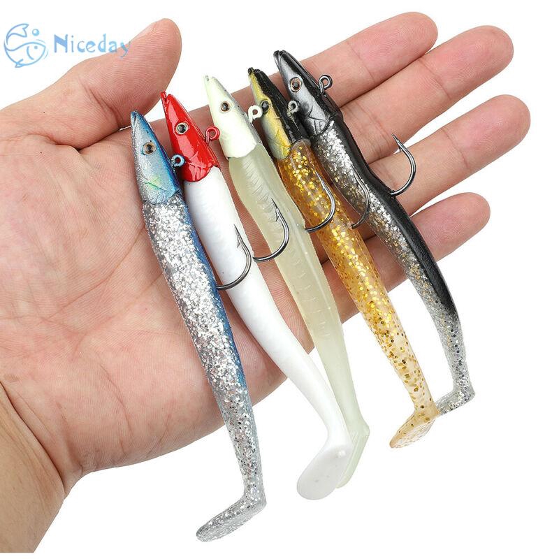 PVC 22g Durable 35pcs/Set Fishing Lures Saltwater Baits Lures Bass Wrasse Lead 