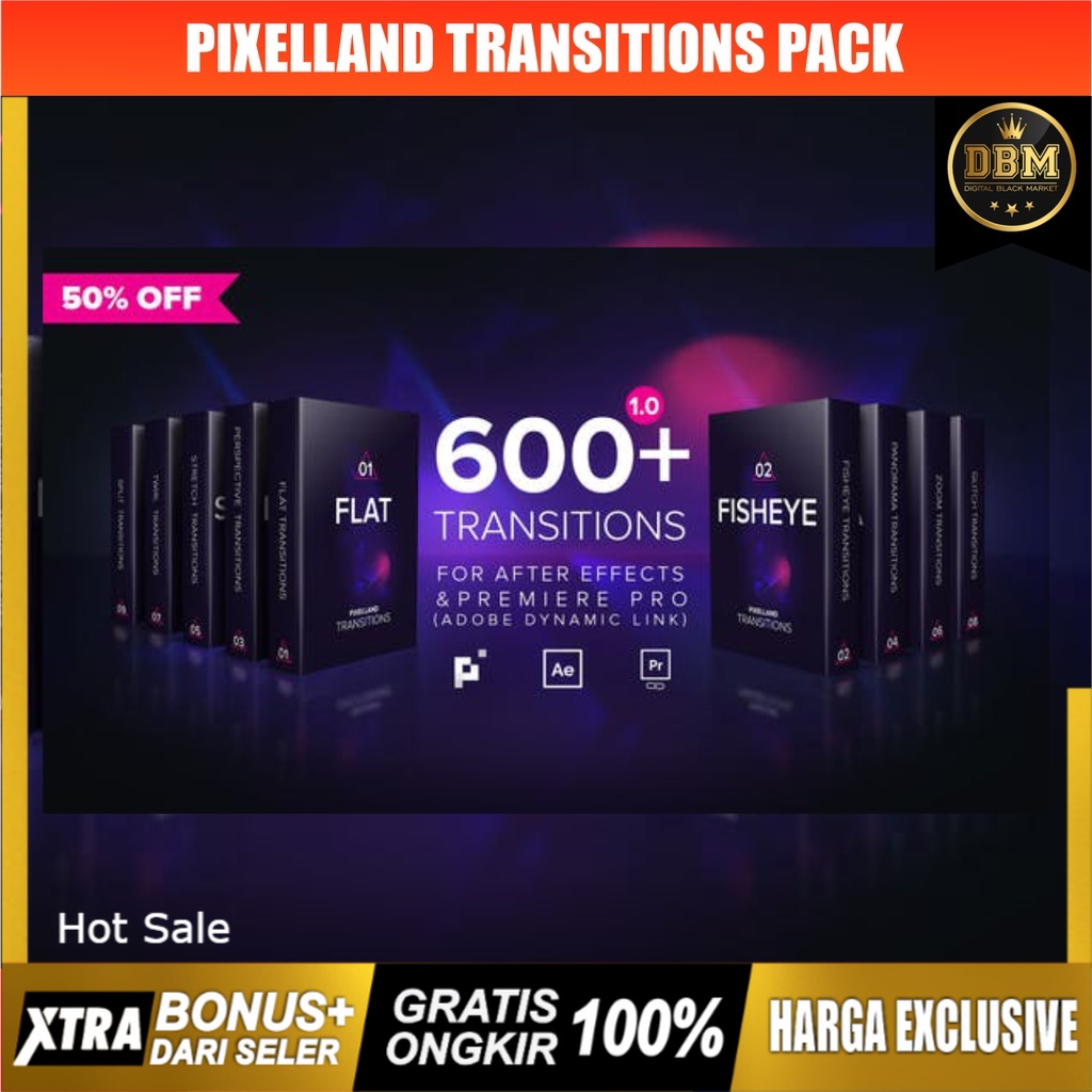 Pixelland Transitions Pack - After Effects Project Files