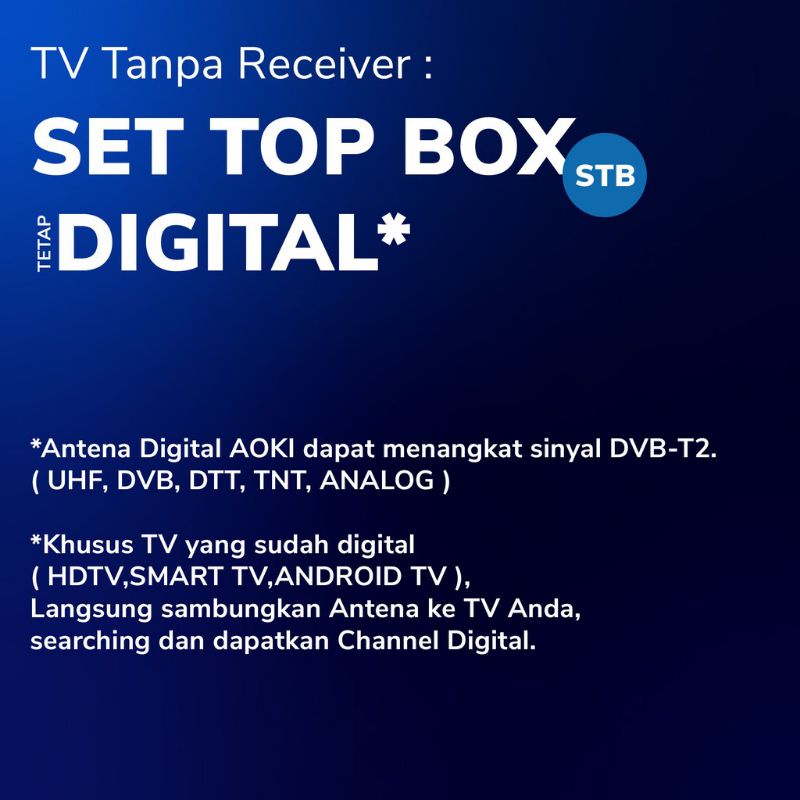 AOKI Antena 2 tv digital luar dalam indoor outdoor AT3000