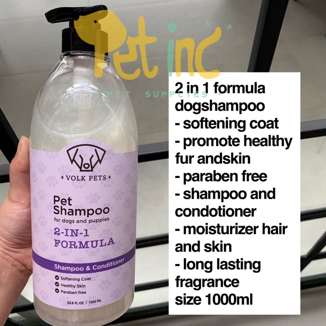 Volks pet dog shampoo 2 in 1 formula 1000ml