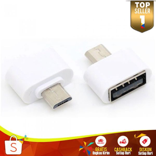 Mini OTG Adapter Micro USB ke USB Female Mini Smartphone Nyaman Tdk Mengganggu Penggunaan Handphone