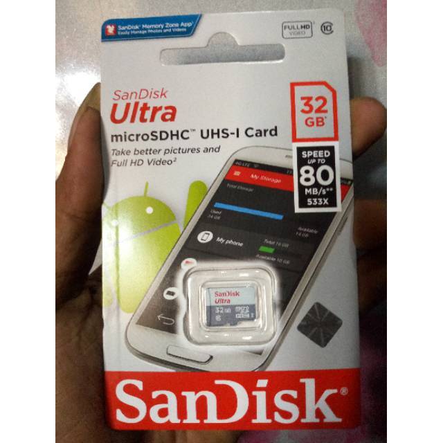 Sandisk Ultra 32GB class 10 Speed 80mb/s - Original