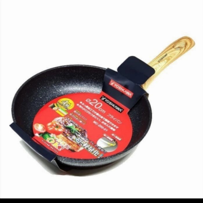 WAJAN FREE PAN/TEFLON ANTI LENGKET MARBLE CERAMIC(YOSHIKAWA 20CM)