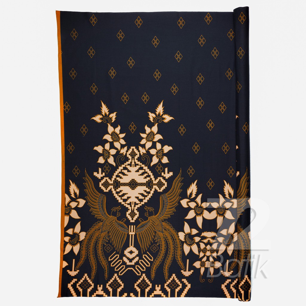 KAIN BATIK KATUN Premium Motif Burung Warna Hitam Black Item Krem Cream 721749 Cap 72 Jarik Jarit Samping Kebat Panjang Batik Katun Modern Premium Bahan Seragam Batik Pernikahan Kantor Keluarga Murah Kamen Jadi Batik Bali Lembaran