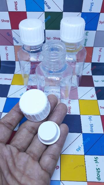 Botol Kapsul Obat Tutup Plus Plug Segel 100ml 50 - 60 kapsul BENING