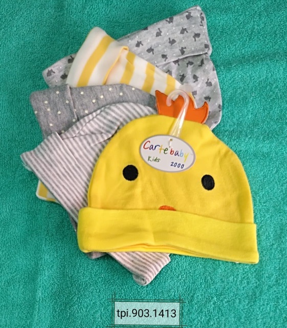 Topi bayi katun kupluk carte baby 5 in 1 isi 5 halus nyaman