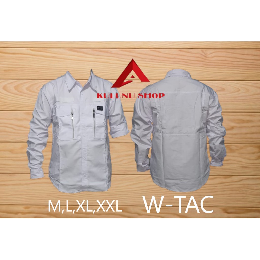 Kemeja Tactical Wtac Lengan panjang Putih