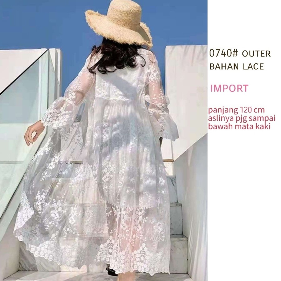 Outer Pantai Wanita Model Kekinian Outwear Wanita Long Cardigan Lace Import Outer Terbaru OOTD di Pa