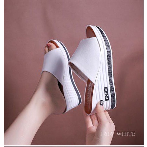 SANDAL SLIDE WEDGES SHOES FASHION BELVA 616