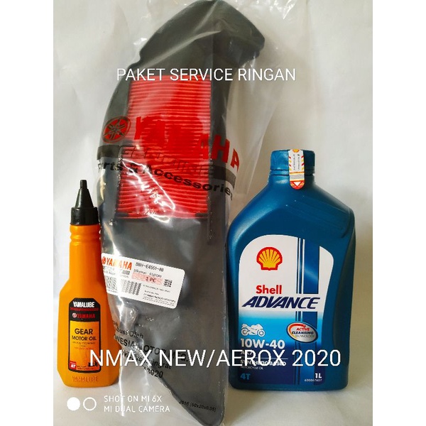 SALE - PAKET HEMAT OLI SHELL AX7 1 L + OLI YAMALUBE GEAR 140 ML + FILTER UDARA YAMAHA NMAX NEW / AEROX NEW 2020