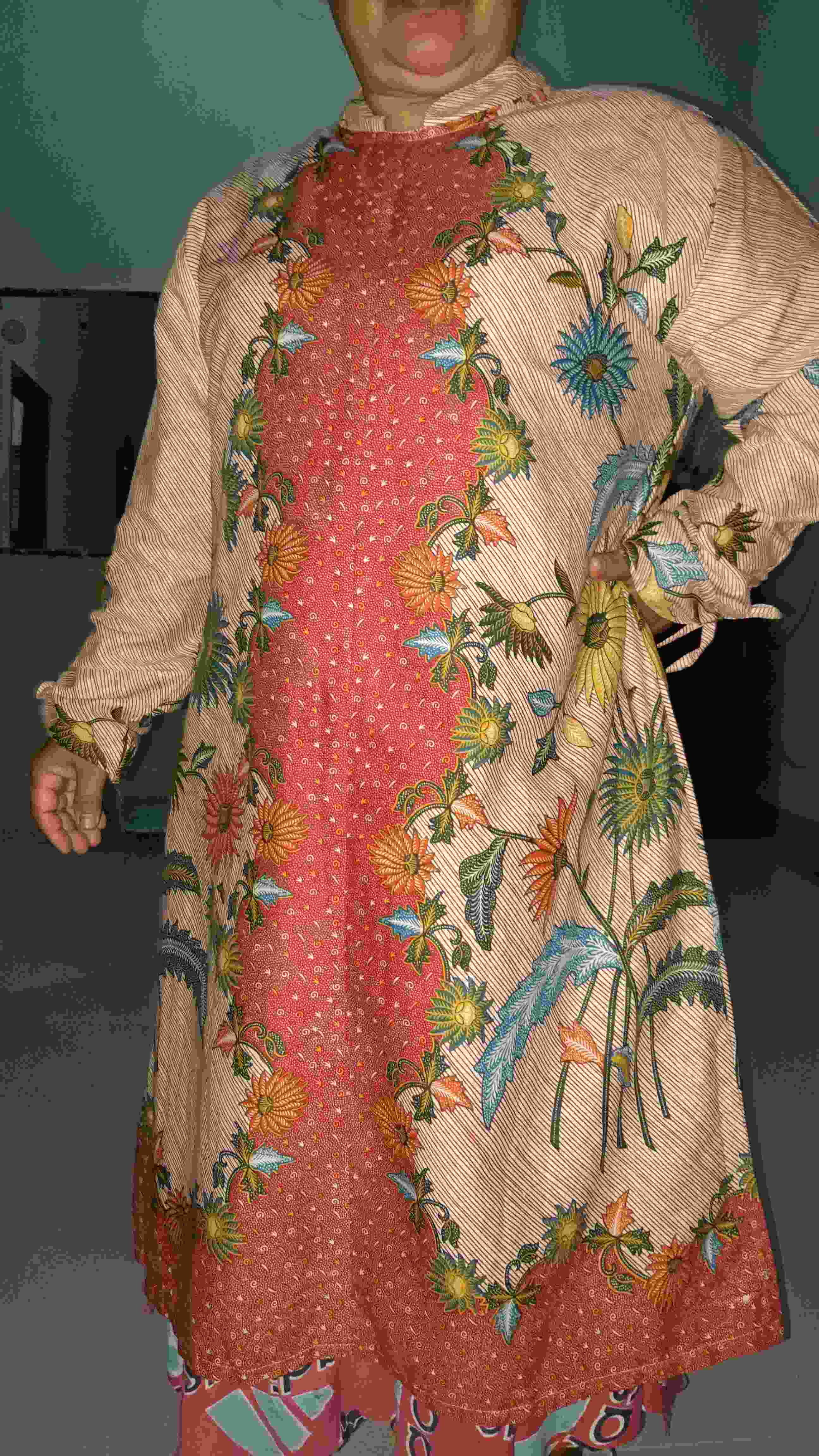 Tey-17 Batik Wanita Asj Sa Hrb026 Kenongo Kemeja Tosca Pendek