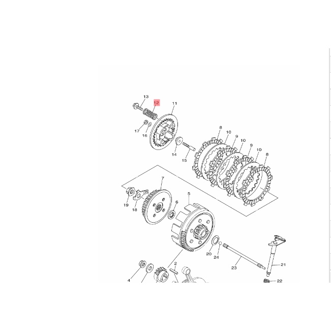 per kopling byson karbu fi r15 lama 2014-2015 original ygp 45P-E6333-00