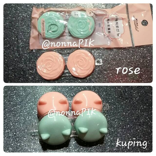 Clean Bottle /Tempat pot multifungsi [ CONTACT LENS soflen /CREAM POT krim ] motif kodok/rose/kuping