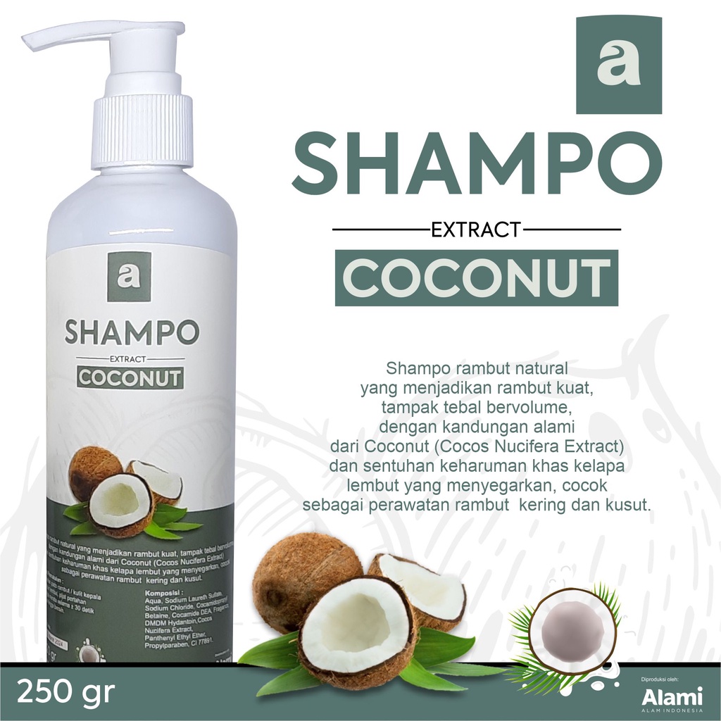 Shampo Vco coconut extrak kelapa 250 gr | alami alam indonesia