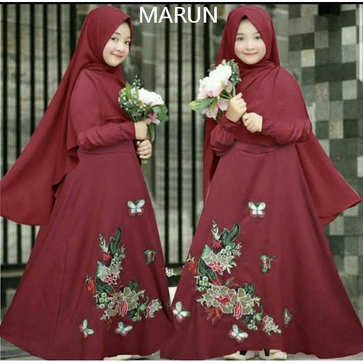 HOPYLOVY - Gamis Anak Bahan Jersey Umur 6 - 8 Tahun Sativa