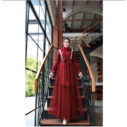 gamis pesta mewah terbaru 2021/gamis brukat tulle/gamismewah/gamiscantik/gamis2021/gamiseleg