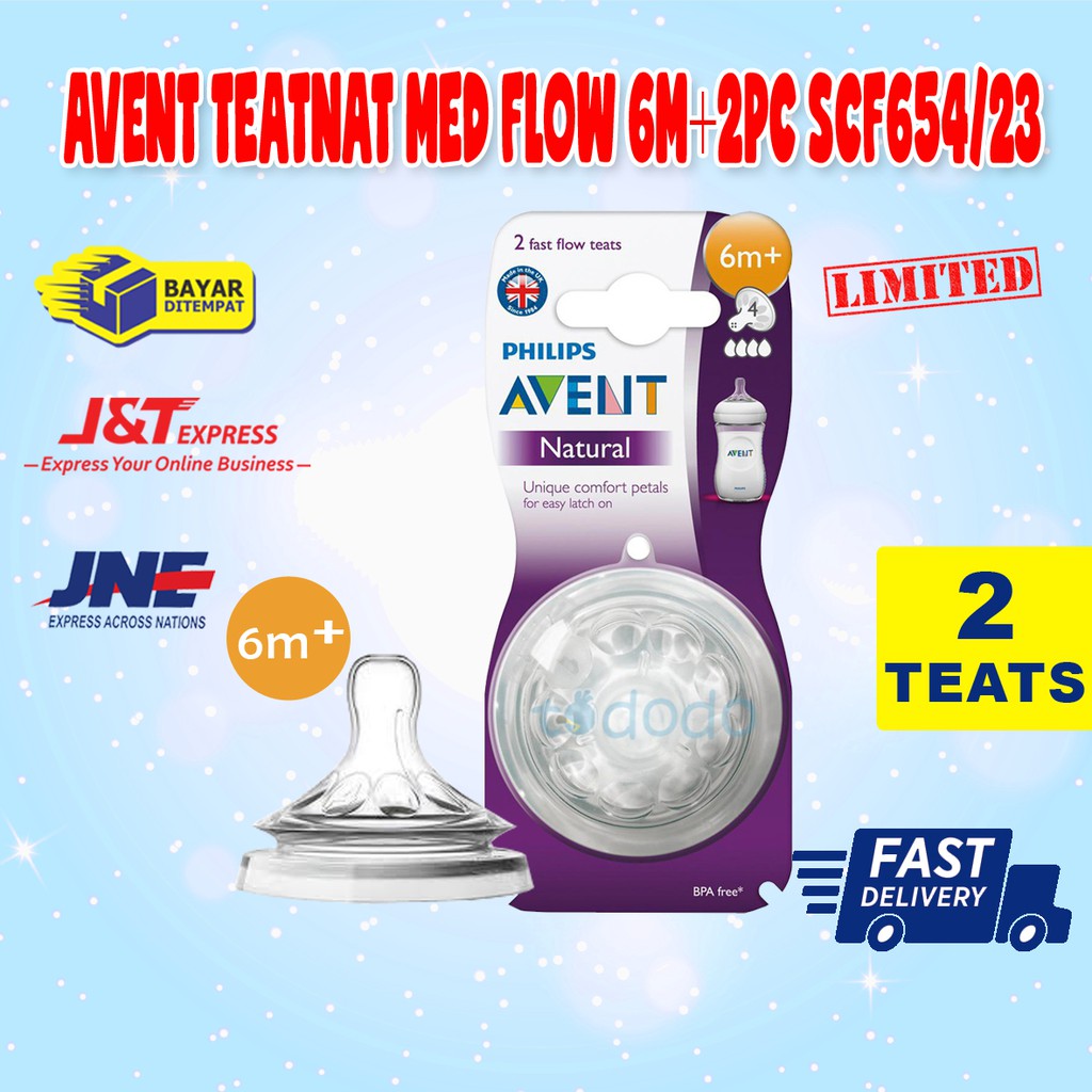 Avent Teatnat Med Flow 6M+2PC SCF654/23 / Nipple Dot
