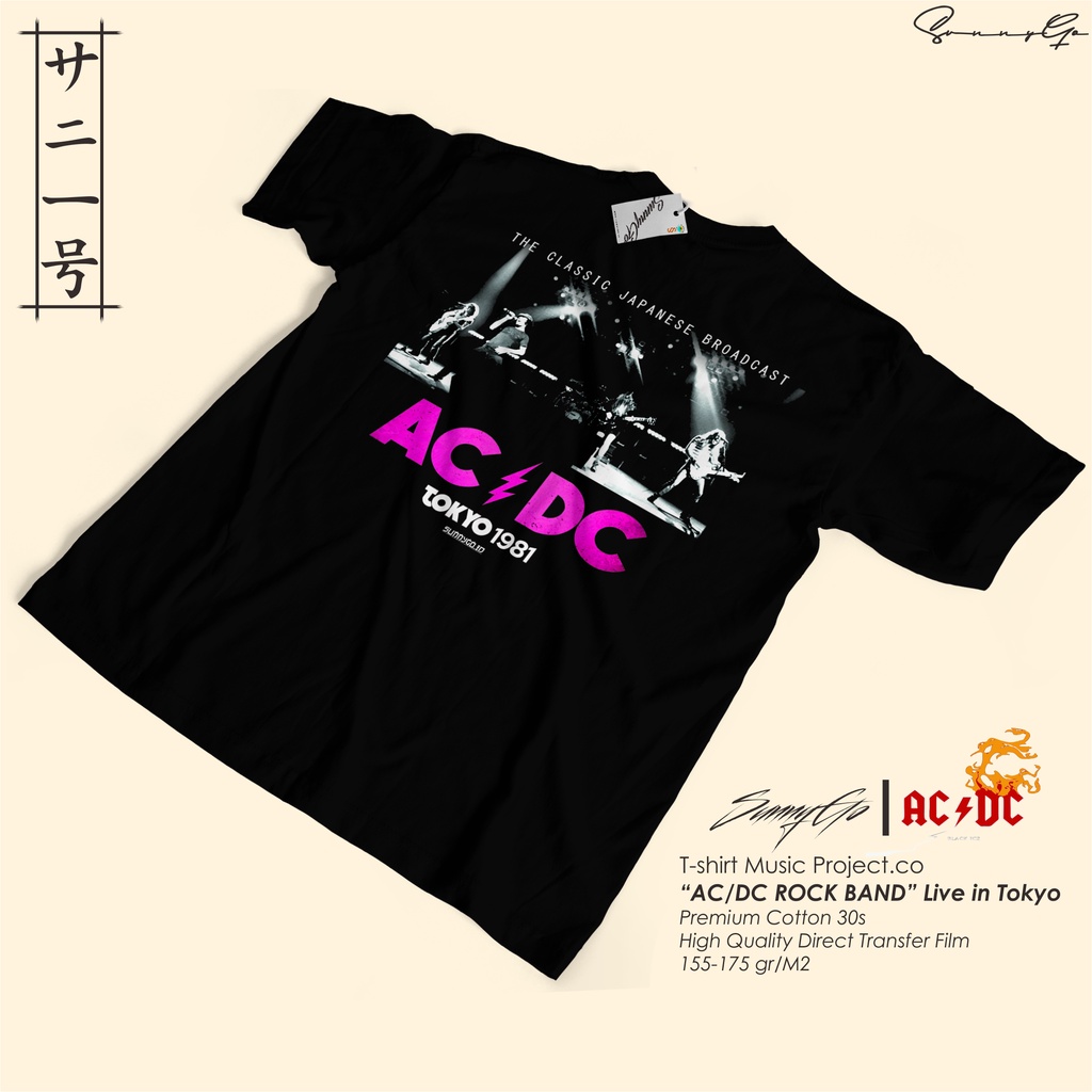 SunnyGo ACDC T shirt Original Wanita dan pria | Kaos Acdc Wanita | Kaos Acdc Pria