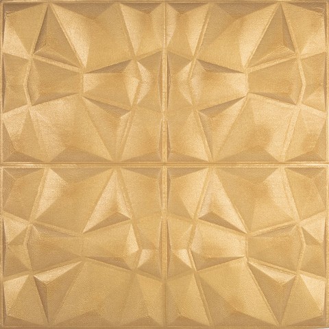 Wallpaper Dinding Foam Wallfoam Brickfoam 3D Dekor Kamar Motif Diamond-Gold