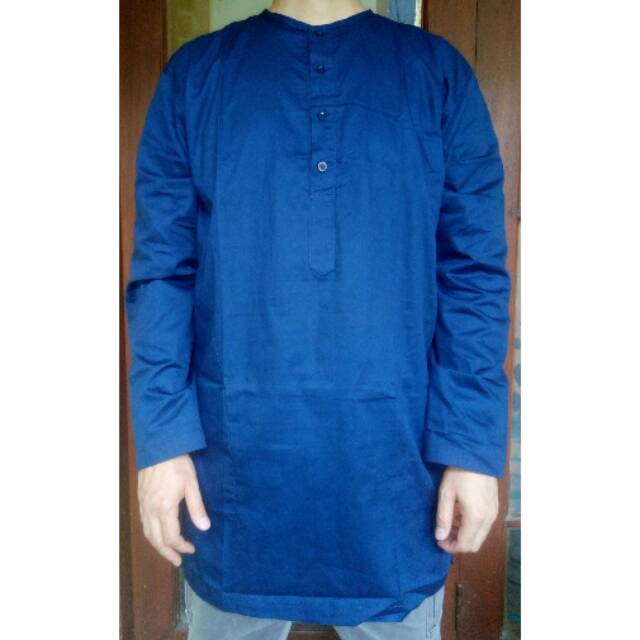 Atasan Baju Koko Pakistan Kerah Oblong Lengan Panjang