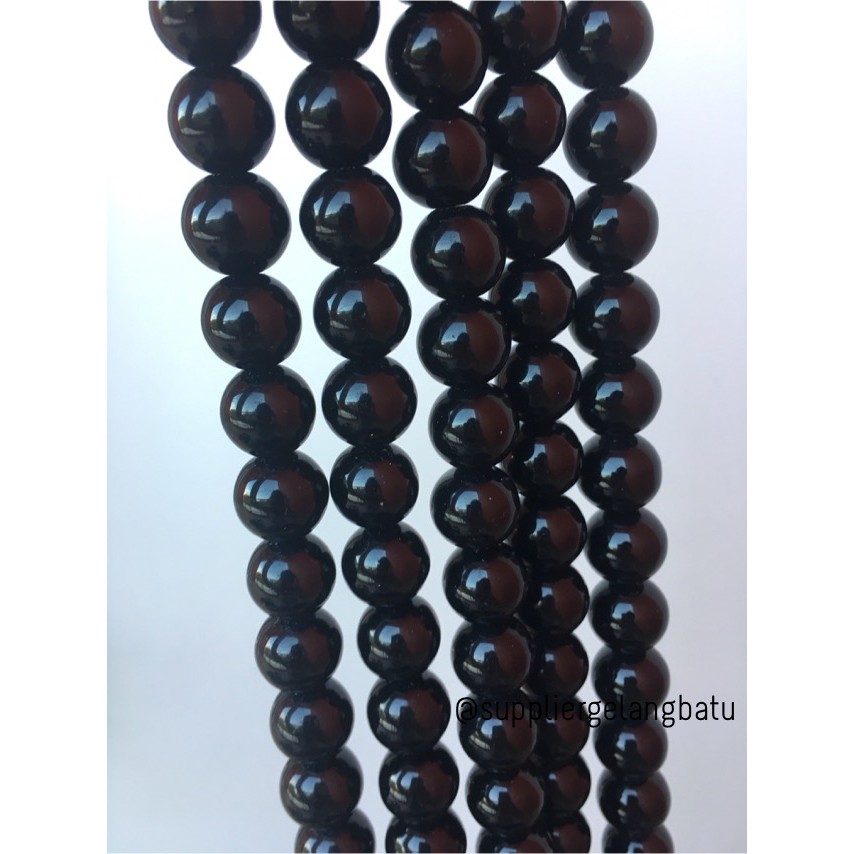 bahan batu black onyx hitam 16mm kilap aksesoris fashion besar craft aksesoris fashion batu alam