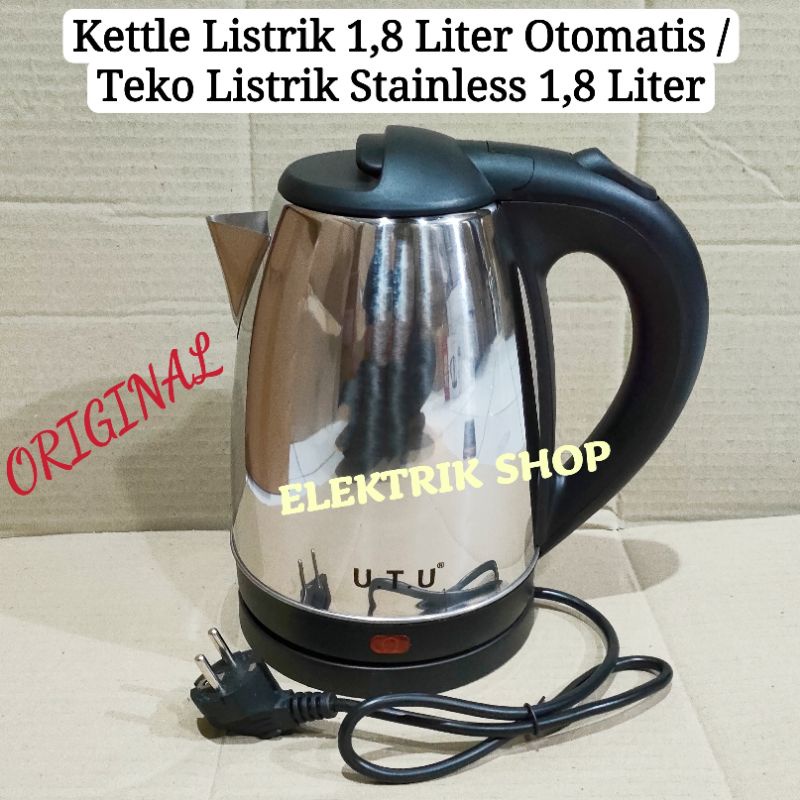 KETTLE LISTRIK / TEKO LISTRIK STAINLESS 1,8 LITER OTOMATIS