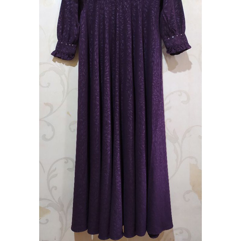 Gamis Umbrella Gamis Emboss Soft Lexus Sultan Gamis Embos Premium Gamis Swarovski Busui Ungu Tua