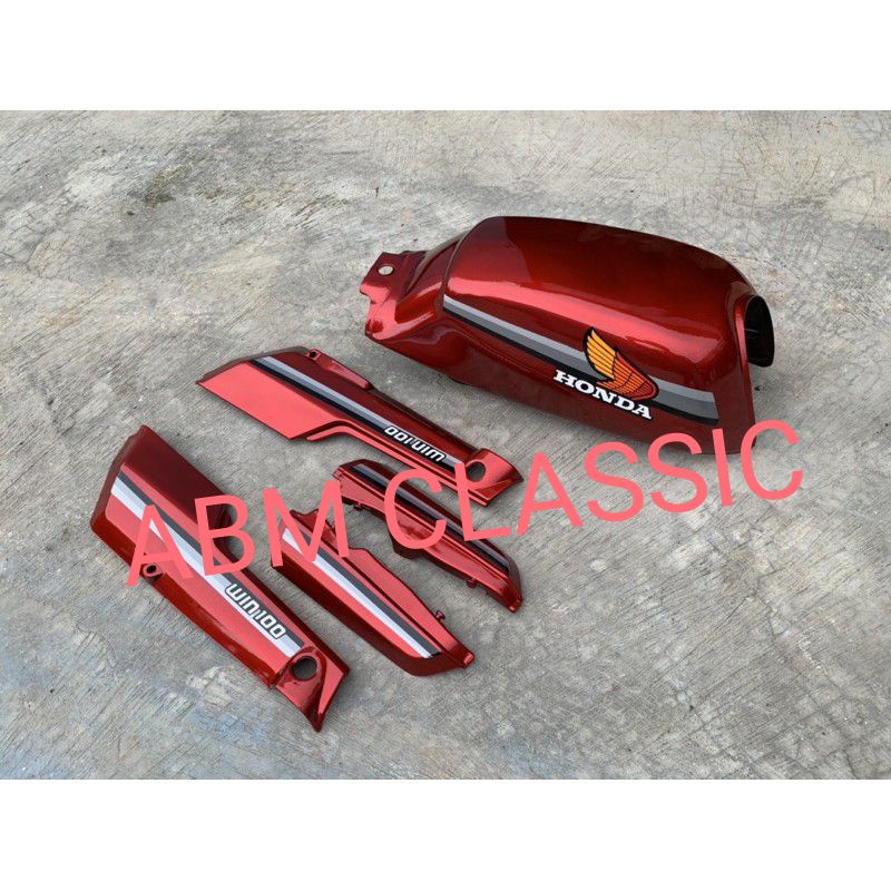 cover body win set tangki win cat warna merah maron